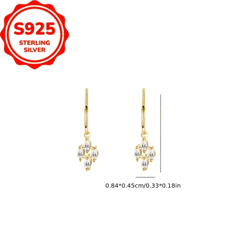S925 Sterling Silver Geometric Stud Earrings, Niche Design